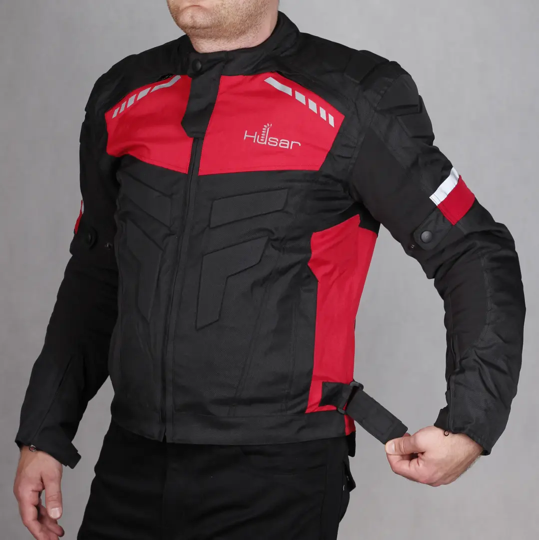 Regulacja w pasie kurtki motocyklowej HUSAR HORNET czerwonej